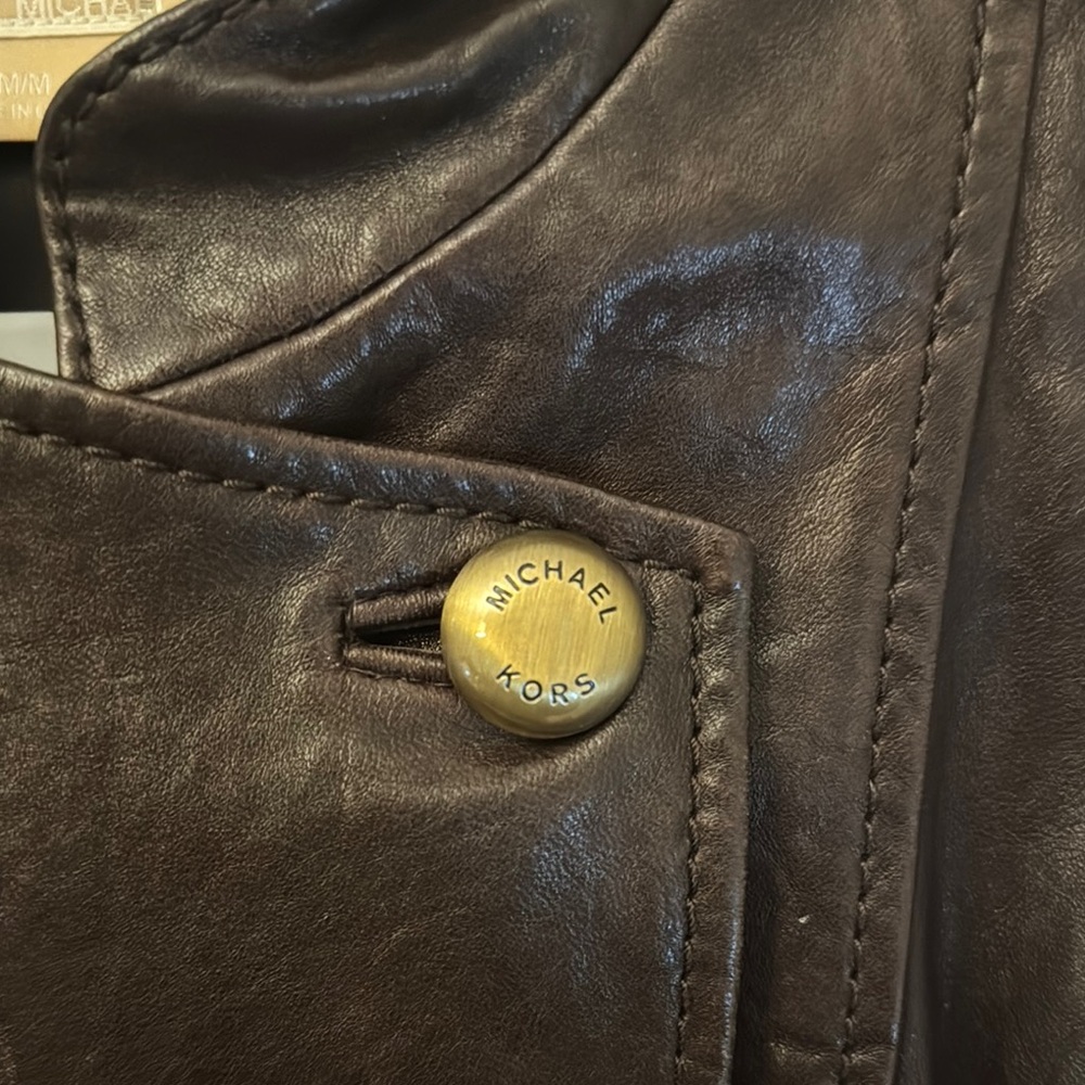 Michael Kors Vintage Brown Leather Vest - Picture 8 of 8